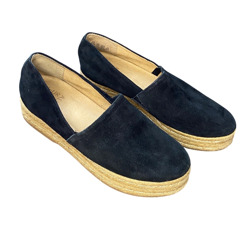 Naturalizer Black‎ Suede Platform Espadrille Loafers Slip On Shoes Womens 8.5M